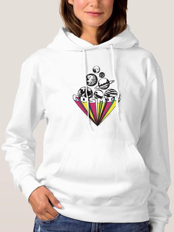 Novelty Cosmic Graphic Hooded Sweatshirt