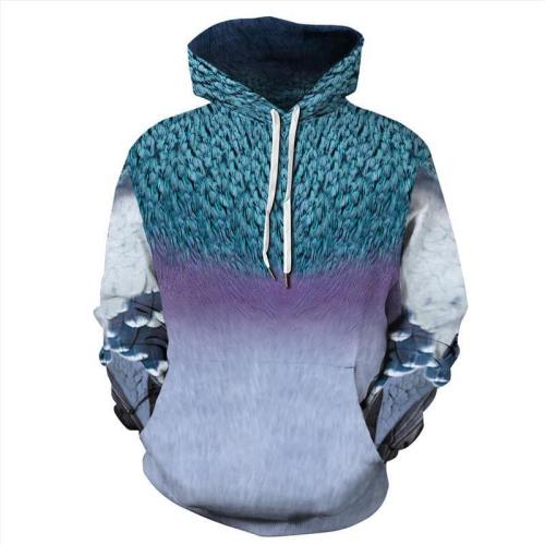 Mens Hoodies 3D Graphic Printed Abstract Eagle Pullover Hoodie