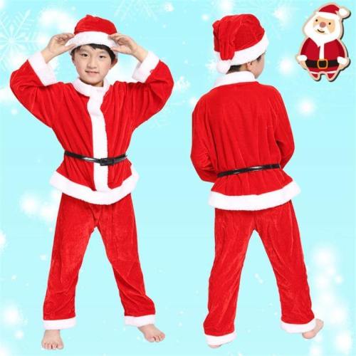 Christmas Santa Claus Boys Girls Costume Cape Dress Hats Party Gifts