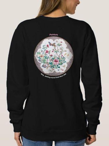 Qing Painting Cool Graphic Sweatshirt Tops