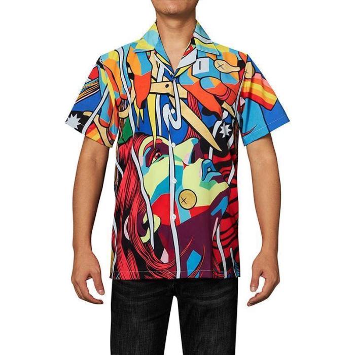 Men'S Hawaiian Shirts Art Printed