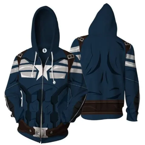 The Avengers Hoodie - Captain America Zip Up Hoodie
