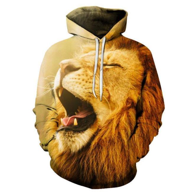 Tired Lion 3D - Sweatshirt, Hoodie, Pullover