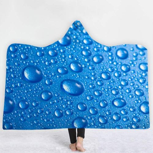 3D Waterdrops Hooded Blanket