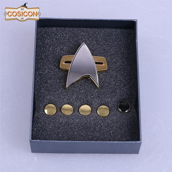 Star Trek  Voyager Communicator  Badge Pin&Rank Pip 6Pcs Set Cosplay Prop