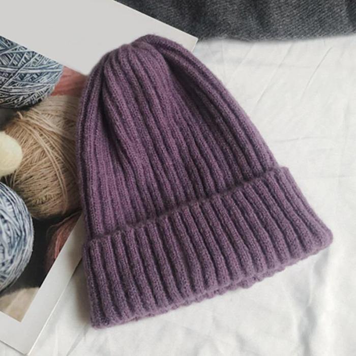 Candy-Colored Soft Knitted Winter Hat