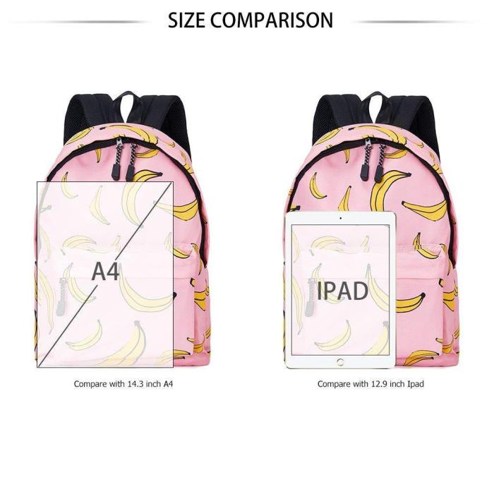 Girls Teens Bookbags Casual Lightweight Banana Backpack School Book Bags