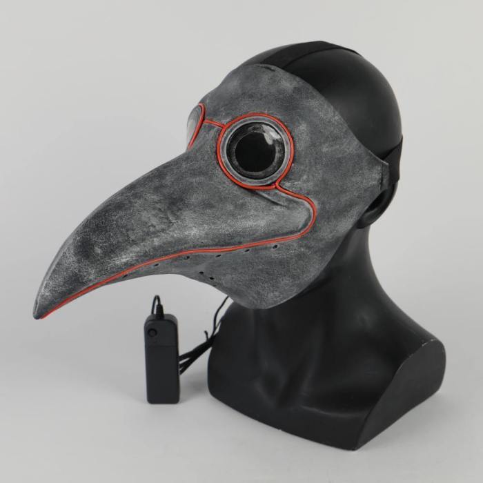 Steampunk Plague Bird Doctor Cosplay Mask Plague Doctor Masks Latex Led Funny Event Holiday Halloween Party Costume Props
