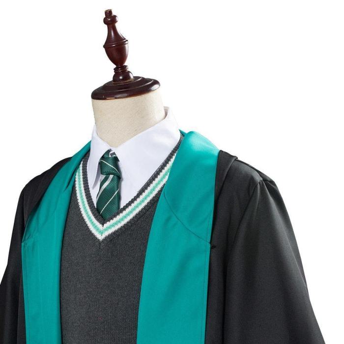 Harry Potter School Uniform Slytherin Robe Cloak Outfit Halloween Carnival Costume Cosplay Costume
