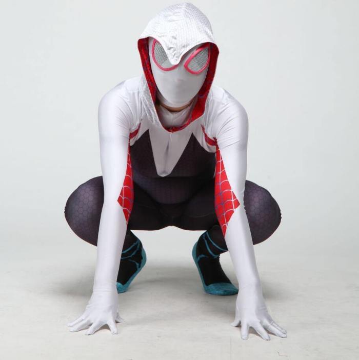 Adult Kids Spider Gwen Stacy Cosplay 3D Print Zentai Spandex Suit