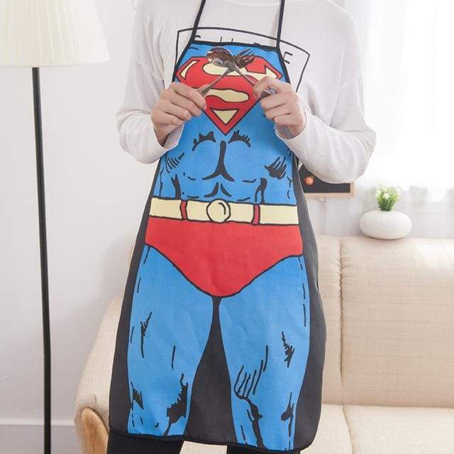 Men Women Apron Superhero Superman Batman Wonder Woman Spiderman Cosplay Fashion Creative Funny Sexy Home Party