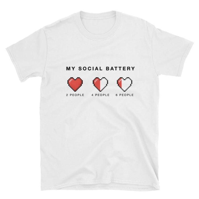  My Social Battery  Short-Sleeve Unisex T-Shirt (White)