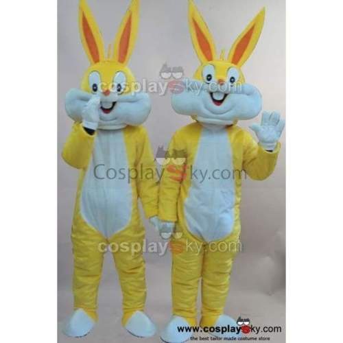 Two Cartoon Rabbits Mascot Cosplay Costume Adult Size