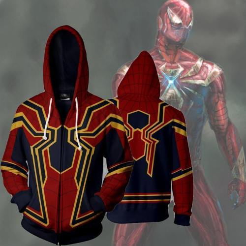 Spiderman Hoodies Homecoming Iron Spider Man Zip Up Hoodie