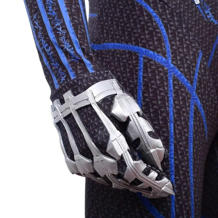 Black Panther Cosplay Costume With Blue Printing