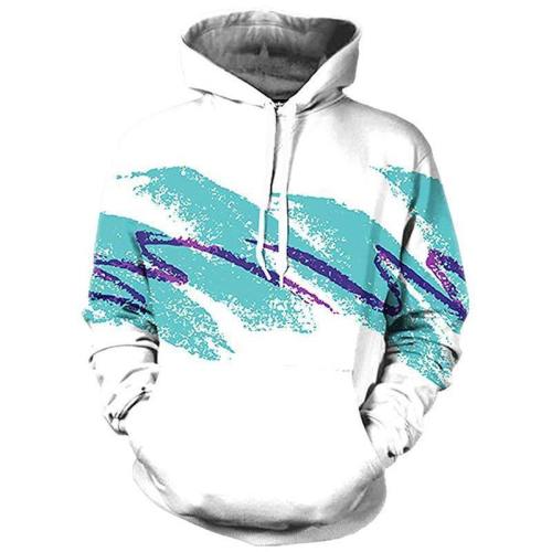 Mens Hoodies 3D Printing Jazzy 90S Paper Cup Printed Pattern Hooded