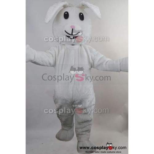 White Rabbit Mascot Costume Fancy Dress Cartoon