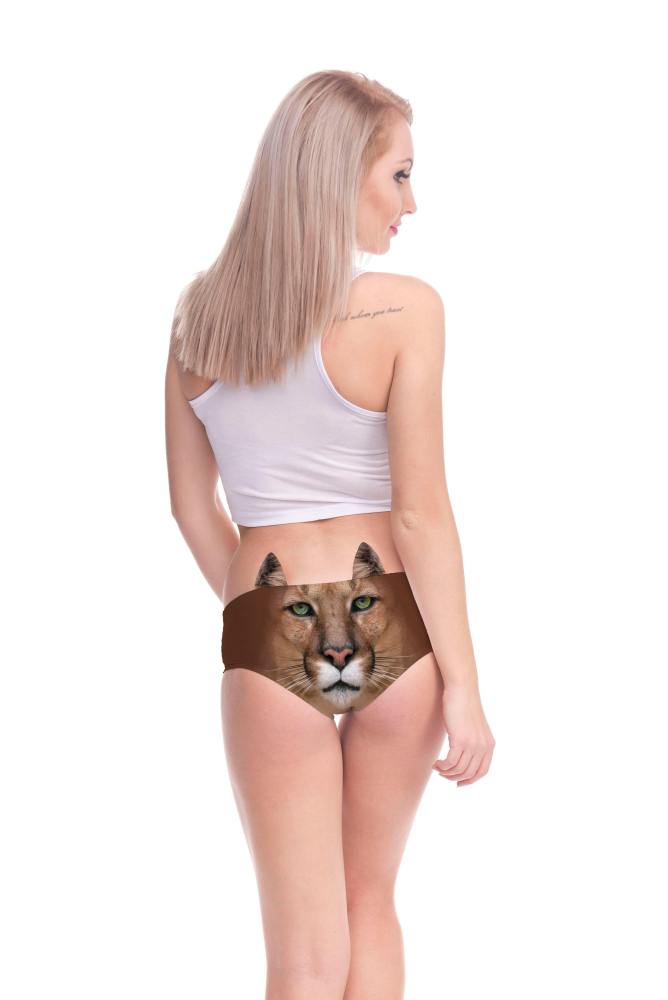 Womens Underwear 3D Printing Tiger Pattern Briefs