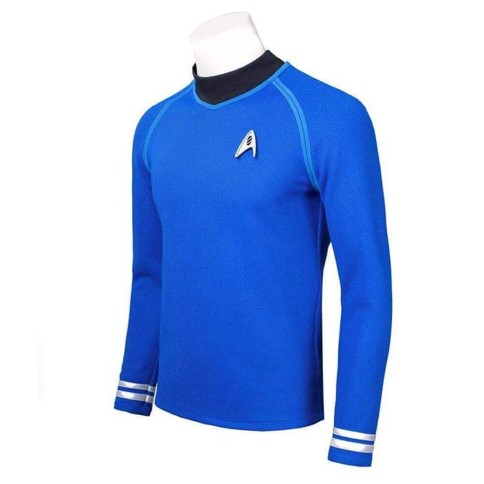 Star Trek Captain Kirk Costume Classic Blue Shirt Uniform Halloween Cosplay Suit