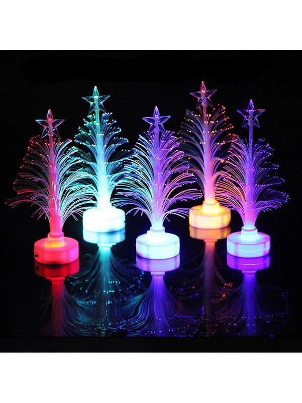 5Pcs Fiber Optic Christmas Tree Lighted Xmas Decoration