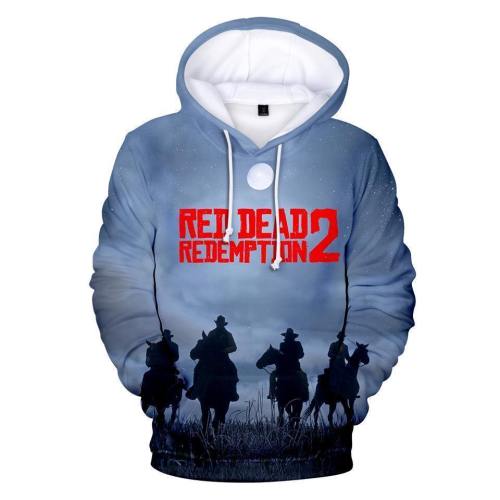 Red Dead 3D Print Casual Pullover Hoodie