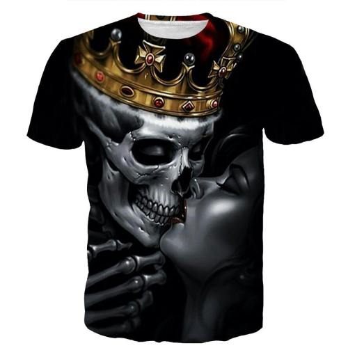 Crowned Skull King  Kiss Of The Ghost  Gothic 3D Printed Shirt