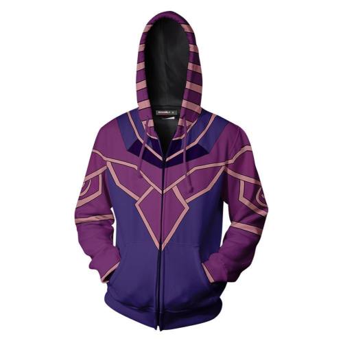 Unisex Dark Magician Hoodies Yu-Gi-Oh! Zip Up 3D Print Jacket Sweatshirt