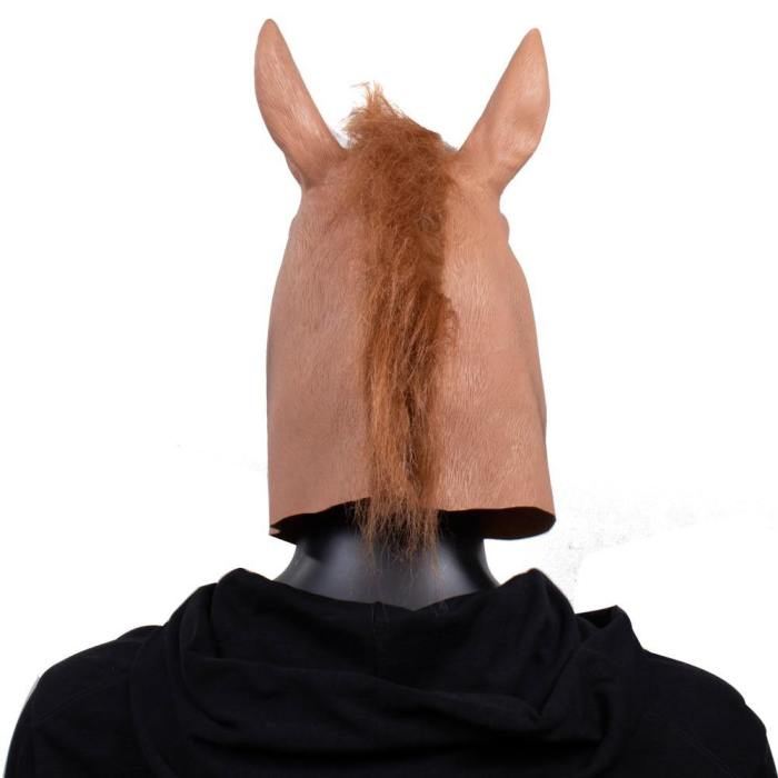 Funny Animal Horse Head Mask Cosplay Full Face Horse Latex Helmet Prop