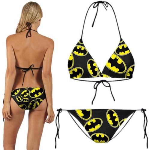 Batman Bruce Wayne Cosplay Costume Superhero Bikini Swimwear Swimsuit