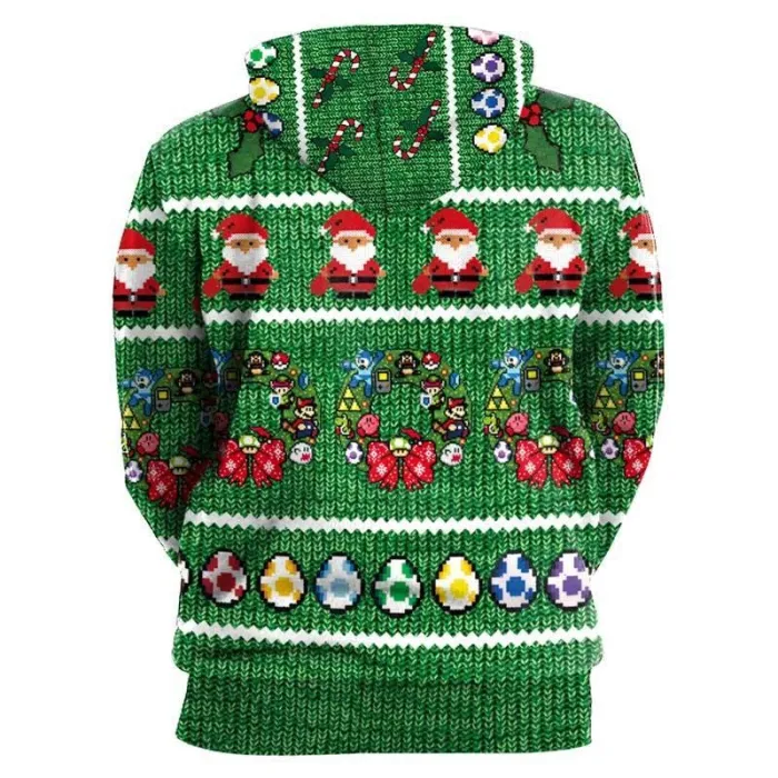Christmas Wreath And Santa 3D Printed Hoodie Sweatshirt Pullover