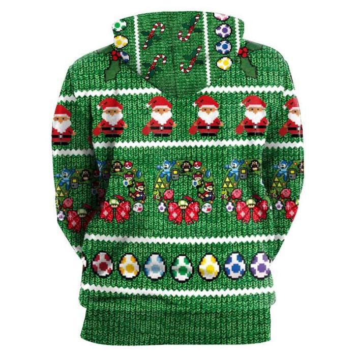 Christmas Wreath And Santa 3D Printed Hoodie Sweatshirt Pullover