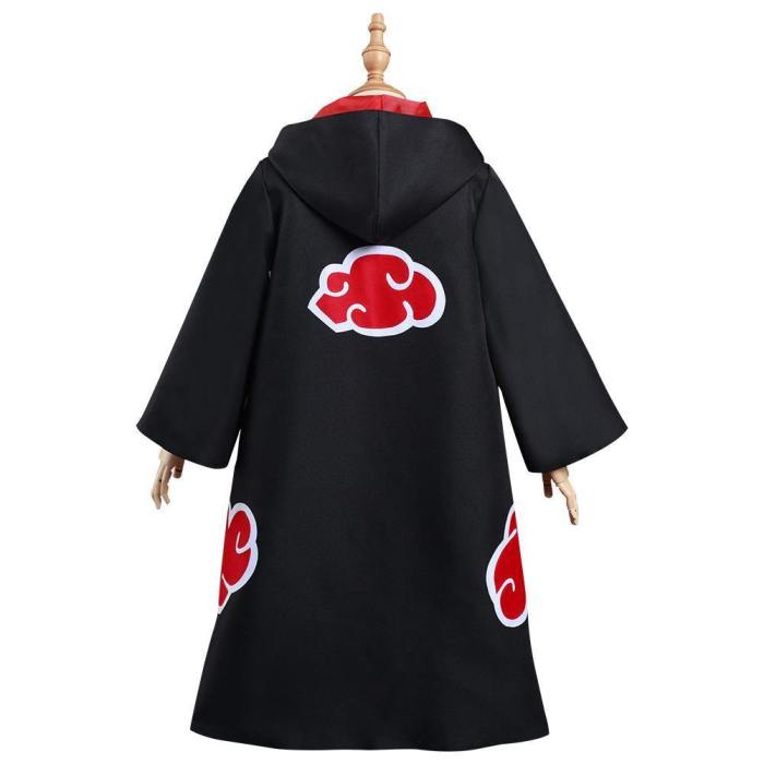 Naruto Akatsuki Kids Children Hooded Zip Up Coat Halloween Carnival Suit Cosplay Costume