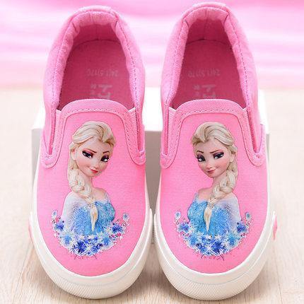 Kids Girls Frozen Princess Elsa Cartoon Sneakers Casual Single Shoes