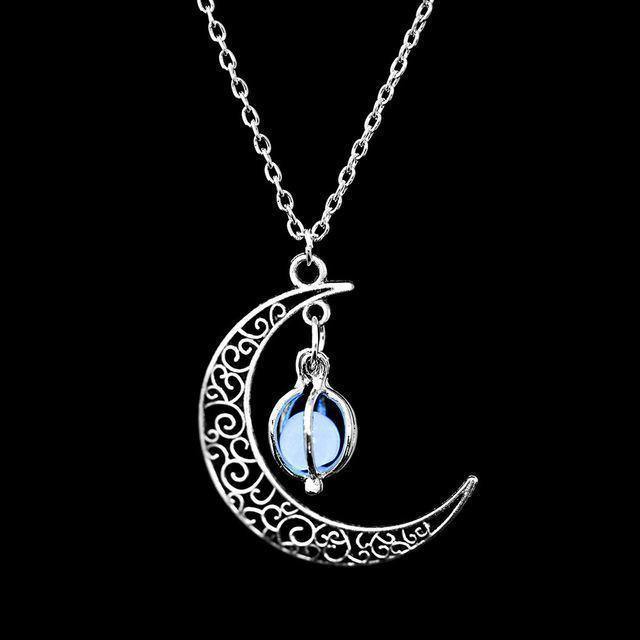 Magical Luminous Stone Moon Necklace - May The Stone Guide You Through Darkness.