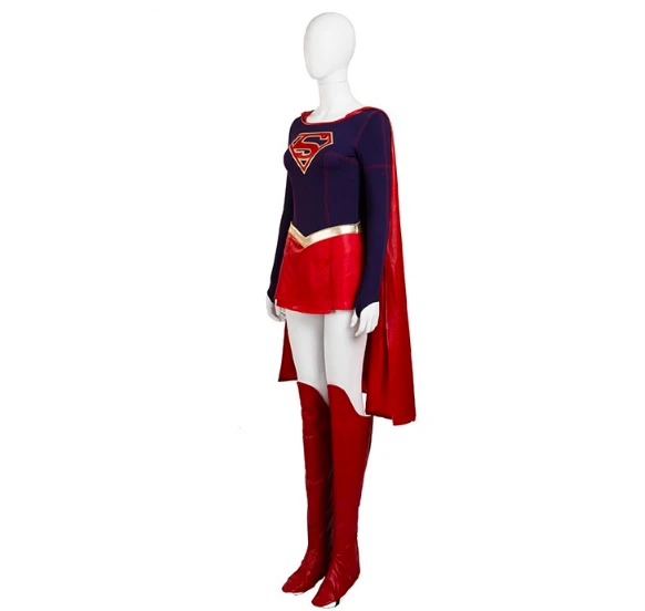 Supergirl Costume Cloak Skirt Movie Halloween Carnival Cosplay Costumes For Women And Girls