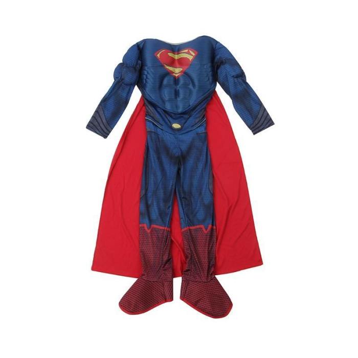 Children Superman Jumpsuit Cosplay Clothing Boys Superhero Halloween Costume For Kids
