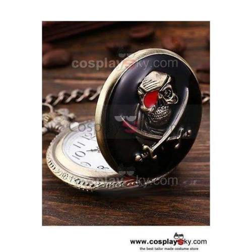 Pirates Skull And Dagger Pocket Watch Cosplay Prop