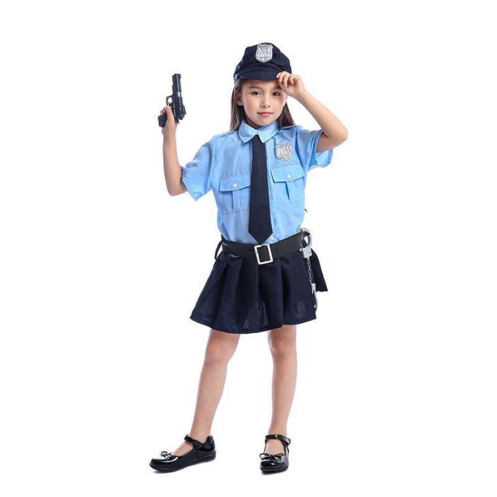 Girls Tiny Cop Police Officer Playtime Cosplay Uniform Kids Coolest Halloween Costume