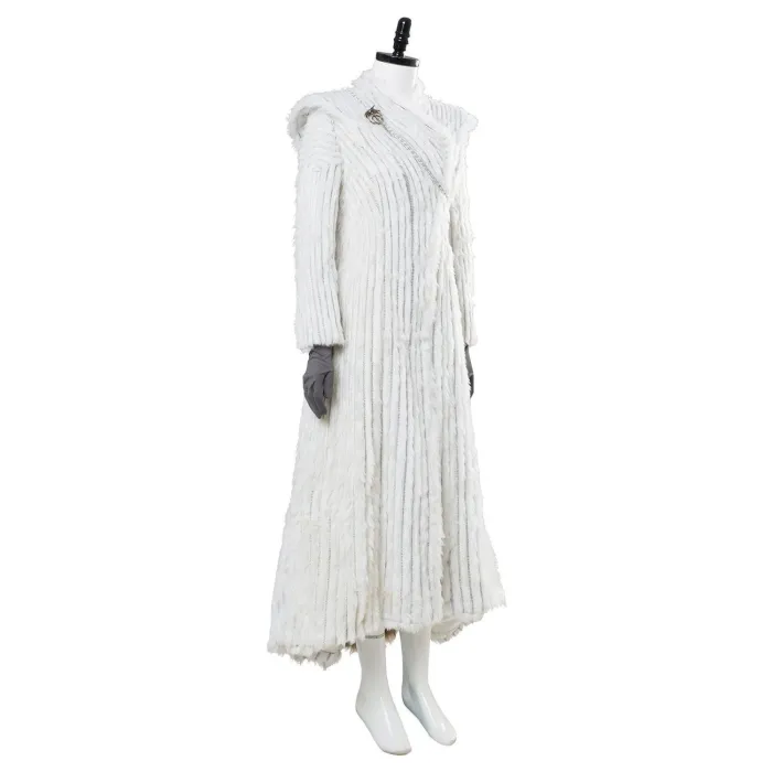 Game Of Thrones Daenerys Targaryen Winter Outfit Season 7 E6 Dragonstone Snow Dress