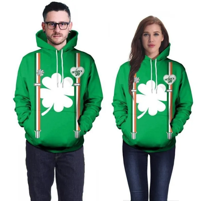 Irish Pullover Hoodie St. Patrick'S Day Green 3D Sweatshirt