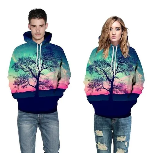 3D Print Hoodie - Haloon Pattern Pullover Hoodie