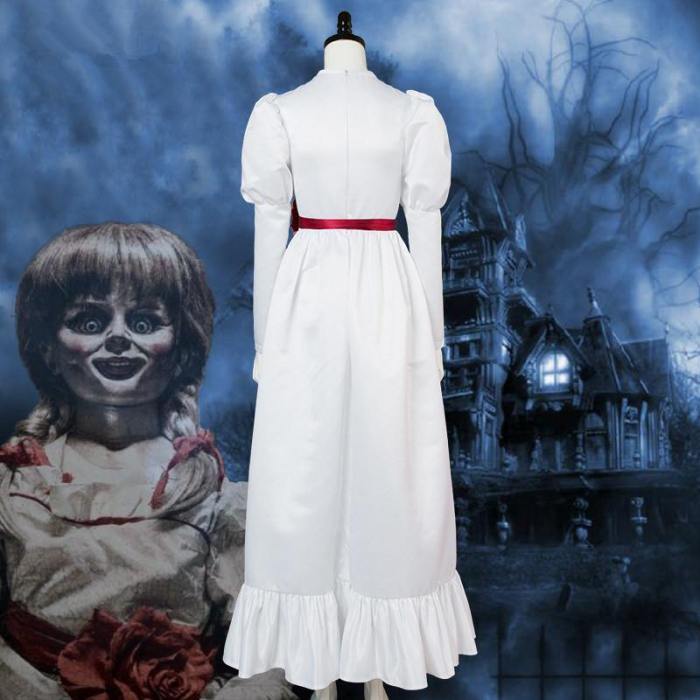Annabel Cosplay Costume Halloween White Dress For Women And Girls