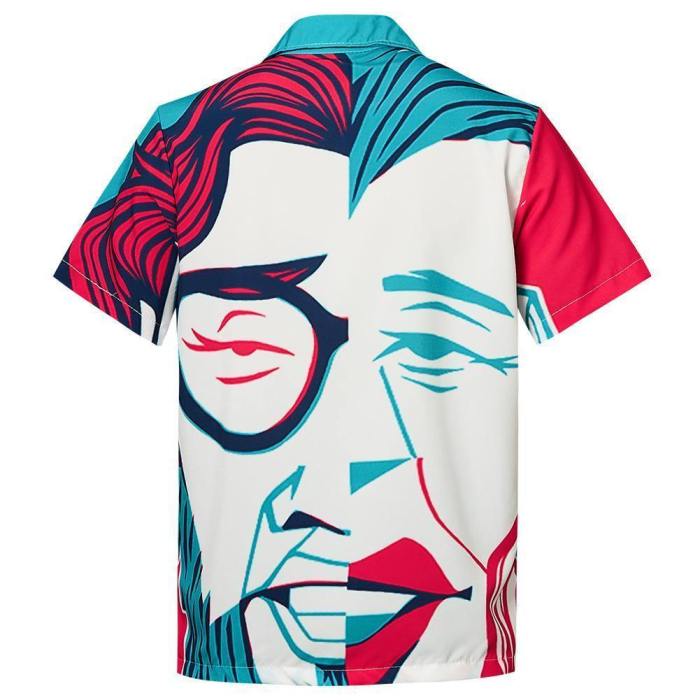 Men'S Hawaiian Shirts Man Face Pattern Printing