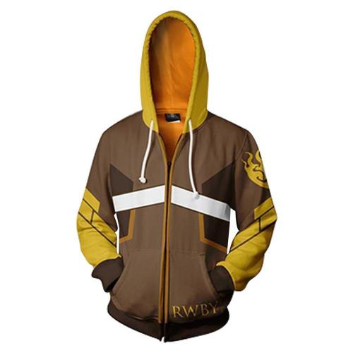 Anime Rwby Yang Xiao Long Cosplay Hoodie 3D Printed Zipper Jacket Sweatshirt