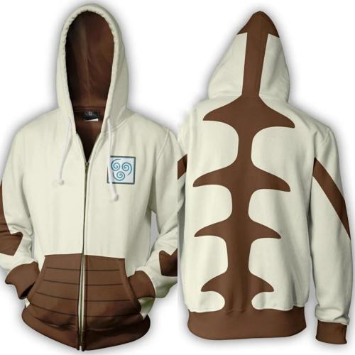 Avatar The Last Airbender Appa 3D Printed Hooded Zip Up Hoodie Costumes