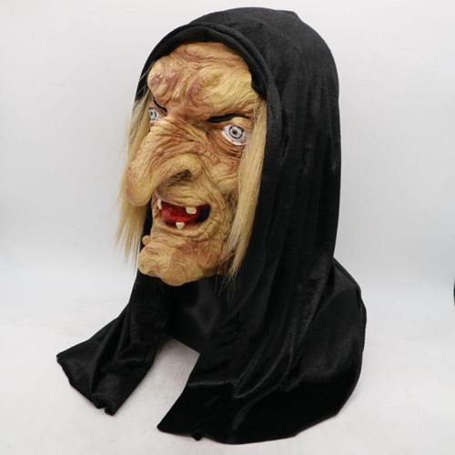 Scary Old Witch Latex Creepy Mask Halloween Grimace Party Cosplay Prop