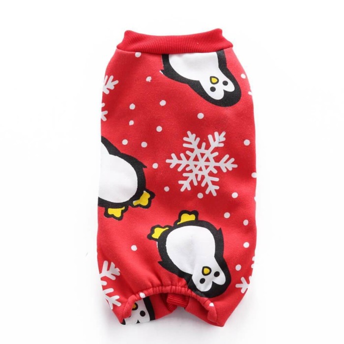 Christmas Snowflake Penguin Pattern Pet Costume