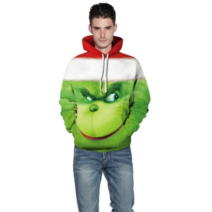 Mens Hoodies 3D Graphic Printed The Grinch Movie Pullover