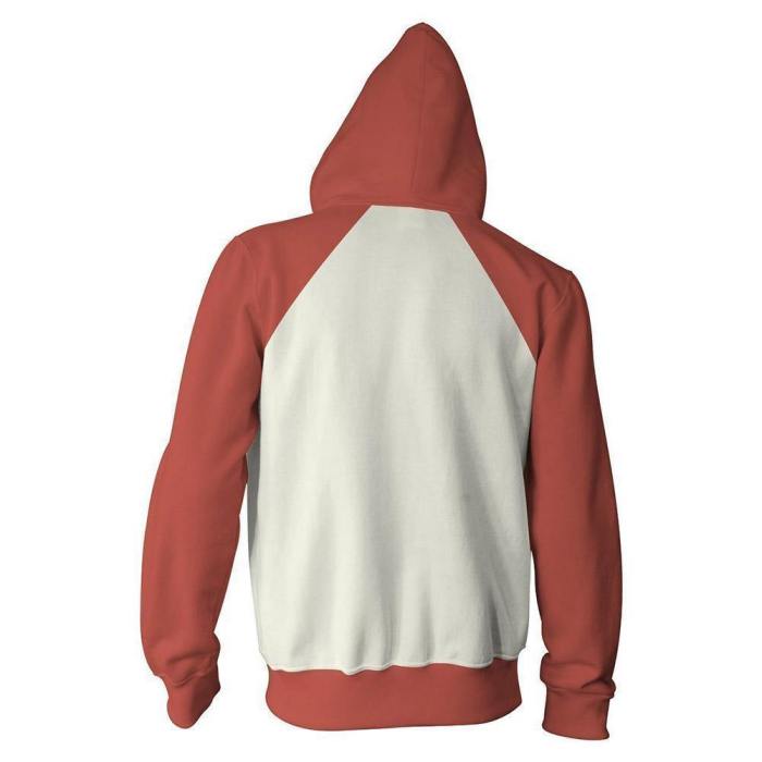 Unisex Saitama Oppai Hoodies One Punch-Man Zip Up 3D Print Jacket Sweatshirt