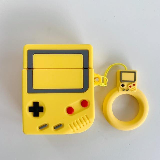 3D Gameboy Game Console Apple Airpods Protective Case Cover With Key Ring